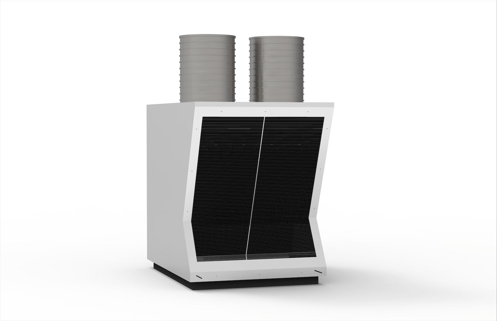 Il render 3D di un silenziatore industriale