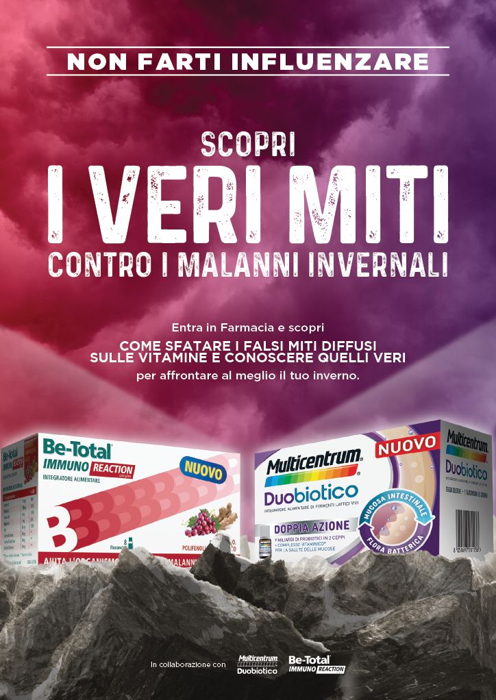 ADV con degli integratori in cima ad una montagna