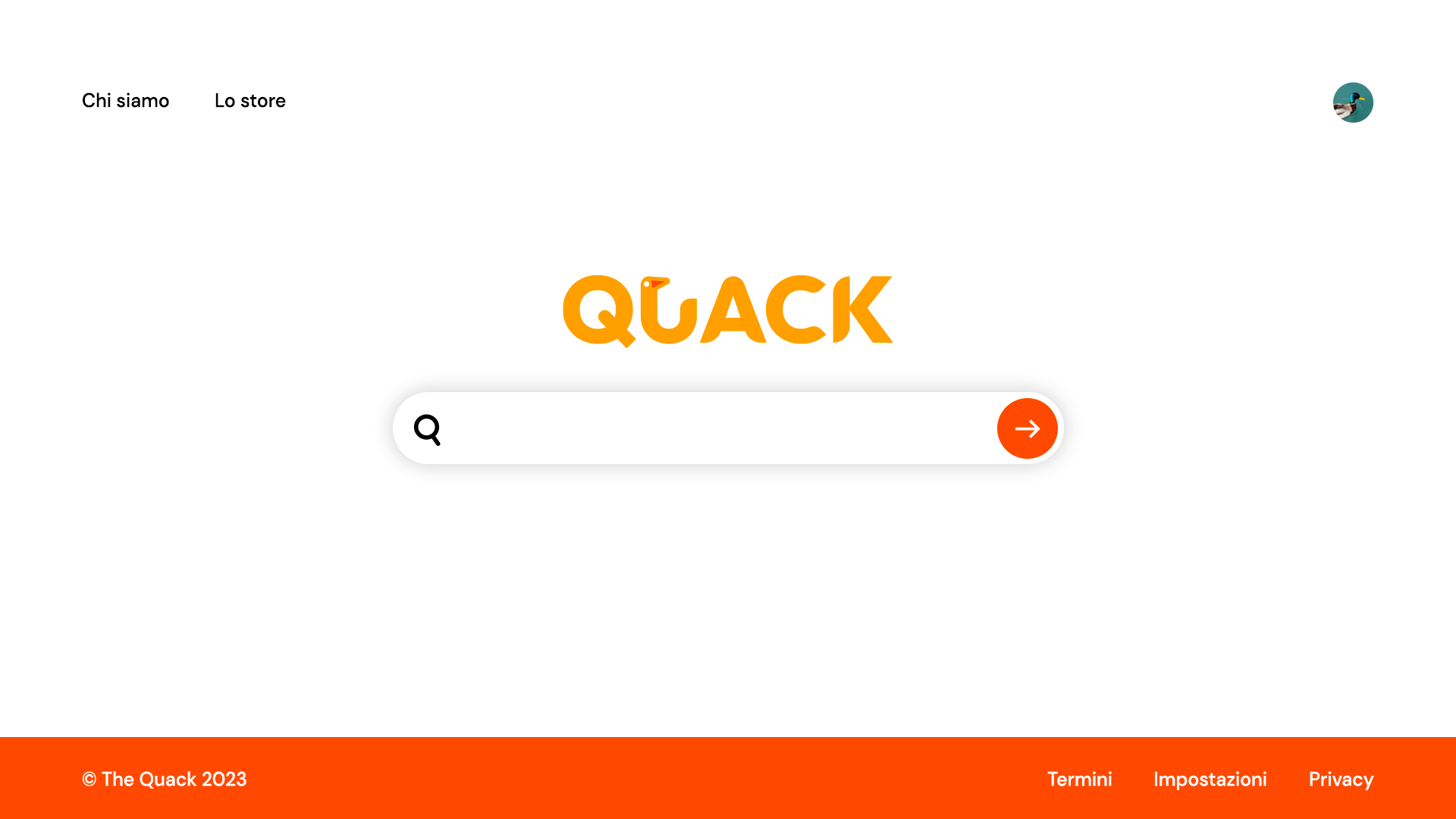 La pagina del sito di Quack
