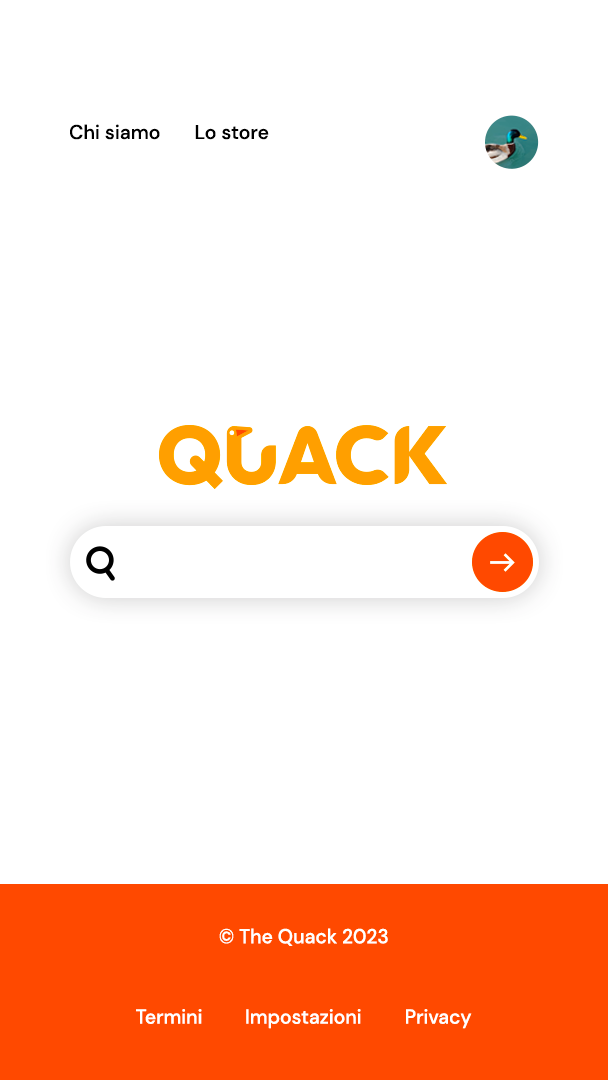 La pagina del sito di Quack